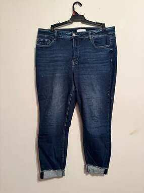 Vervet Los Angeles Dark Wash Cuffed Hem Jeans Size 18W